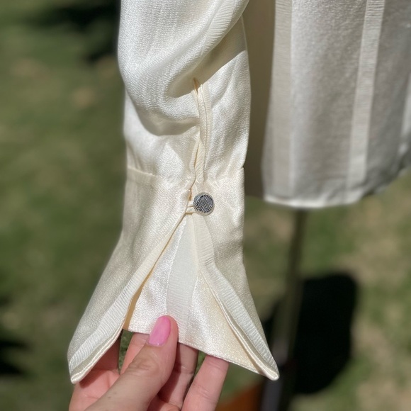 Alexis Cold Shoulder Stripes Cream Blouse - Picture 7 of 10